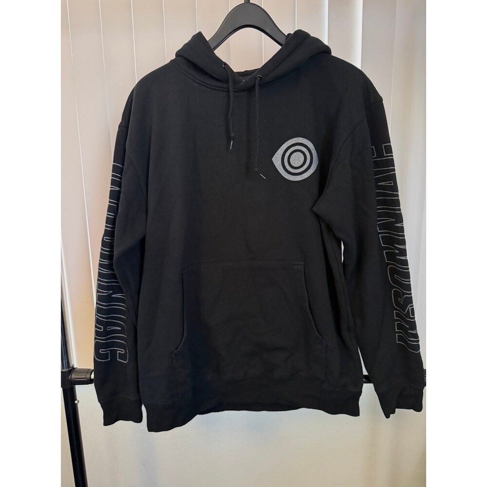 Men’s Insomniac Eye Logo Black Hoodie Sweatshirt Size Large